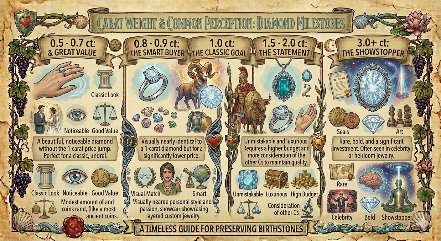 General Guide to Carat Weights & Perception